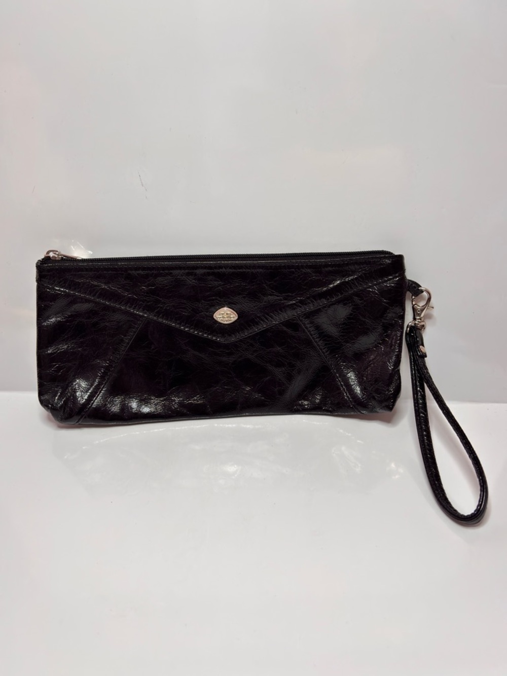 Coach Black Leather Wristlet Clutch